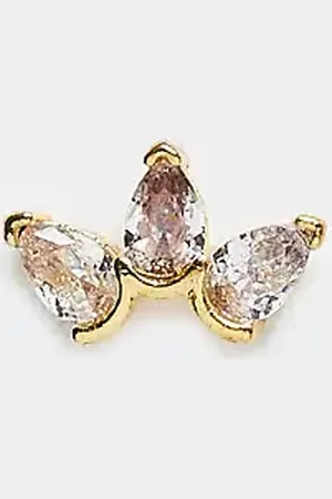 Kingsley Ryan Small petal labret piercing earring in plated steel