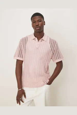 ASOS Boxy oversized polo with dropped shoulder polo in crochet
