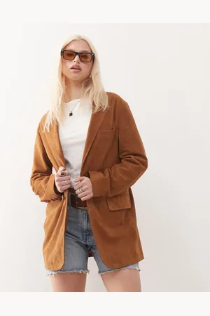 Barneys Originals Real suede blazer in tan