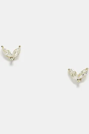 Kingsley Ryan Double petal stud earrings in plated