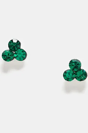 Kingsley Ryan Cluster emerald gemset stud earrings