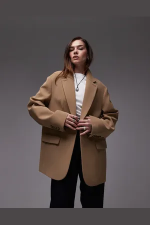 Topshop Co ord oversized slouchy blazer in taupe