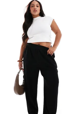 ASOS ASOS DESIGN Curve textured wide leg trouser in