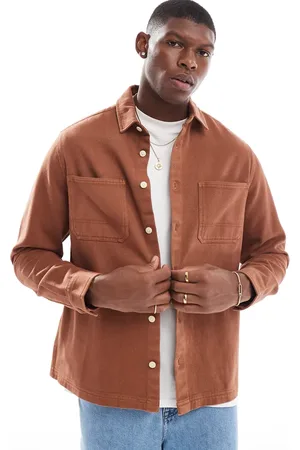 ASOS Denim shirt with stitching detail in wash