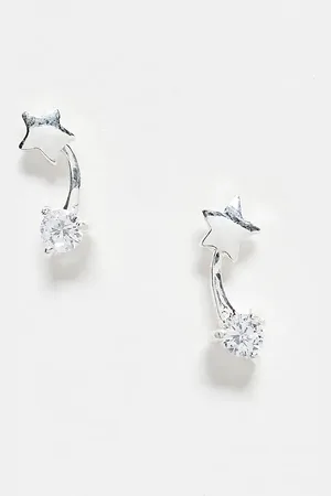 Kingsley Ryan Crystal shooting star stud earrings in sterling