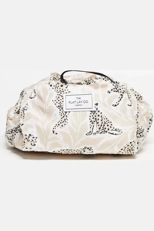 Flat Lay Company The Flat Lay Co. X ASOS EXCLUSIVE Drawstring Makeup Bag in Cheetahs