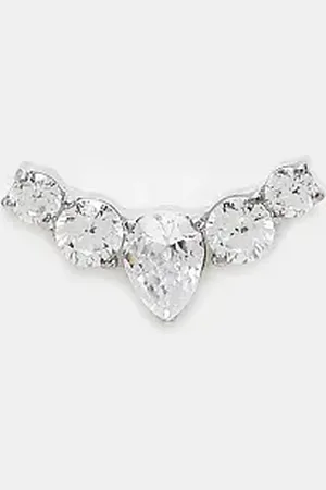 Kingsley Ryan Gemset curved labret piercing earring in steel