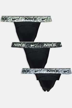 Nike Everyday Cotton Stretch 3 pack jock straps in with contrast waistbands