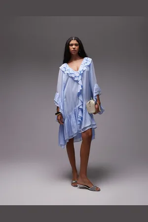 & OTHER STORIES Sheer chiffon mini dress with ruffles and tier hem in soft