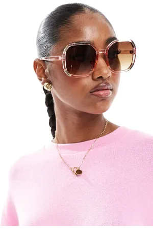 AJ Morgan Oversized round sunglasses in clear and