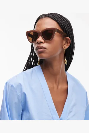 & OTHER STORIES Oversize squared cat eye sunglasses in brown