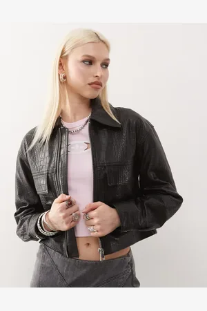Barneys Originals Real leather croc print jacket in