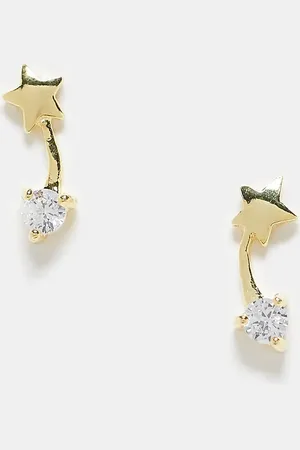 Kingsley Ryan Crystal shooting star stud earrings in plated
