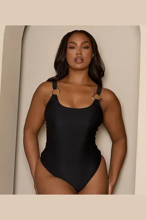 Moda Minx Curve X Bernadette Afia swimsuit with gold hardware detail in