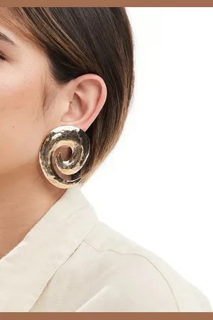 ASOS Oversized stud earrings with spiral detail in tone