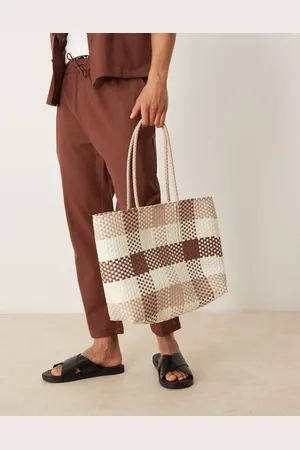ASOS Woven checked shopper tote