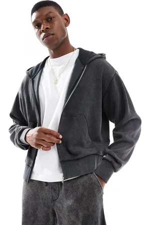 Bershka Washed zip through hoodie co-ord in