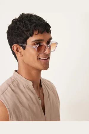 ASOS Round sunglasses with lilac crystal frame and smoke ombre lens