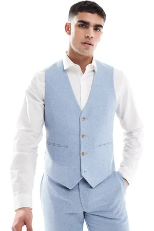 ASOS Wool blend slim suit waistcoat in weave