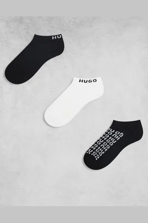 HUGO BOSS 3-pack logo ankle sock in and white