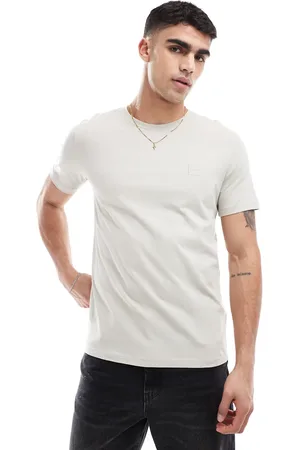 HUGO BOSS Tales box logo relaxed fit t-shirt in beige