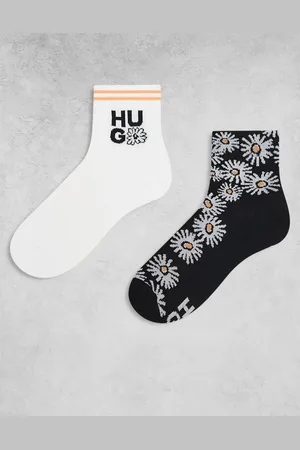HUGO BOSS 2-pack socks with stacked logo and daisy print