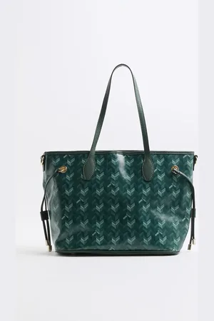 River Island Geometric side tie shopper bag in - dark