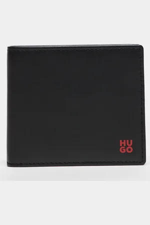 HUGO BOSS Tibby stacked logo leather bifold wallet in