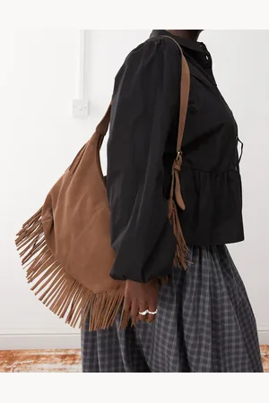 Barneys Originals Suede fringe bag in mocha