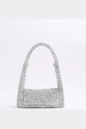 River Island Beaded metallic clutch bag in