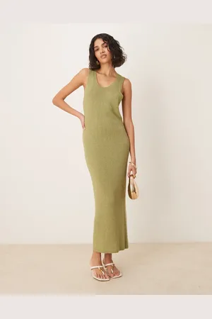 ASOS Knitted scoop neck textured midaxi dress in