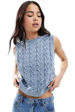 ASOS Laundered cable knit vest top in