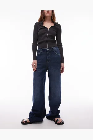 MANGO Danila raw hem straight leg jean in dark