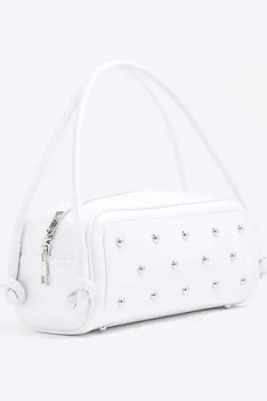 River Island Studded knot shoulder bag in