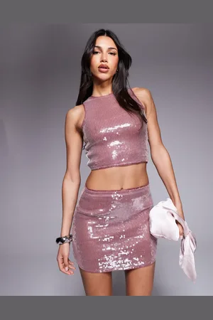 ASOS Co-ord sequin tank top in mink