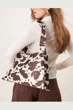 My Accessories Tapered shoulder bag in cow print