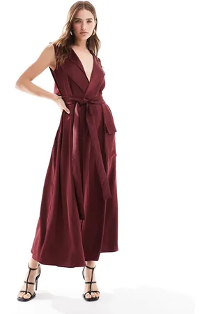 Bardot Midi dress in burgundy