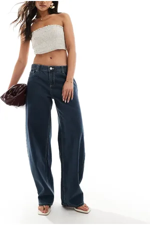 Bershka Baggy balloon leg jeans in dark