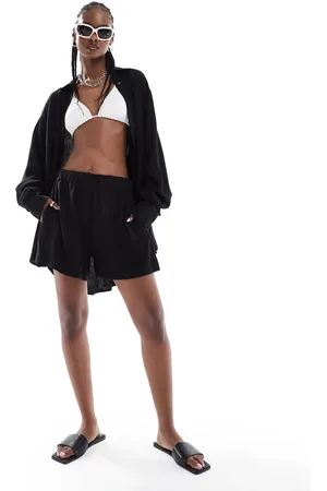 Weekday Ava co-ord linen mix shorts in