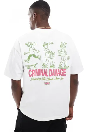 Criminal Damage Running streets t-shirt off-white in off-white