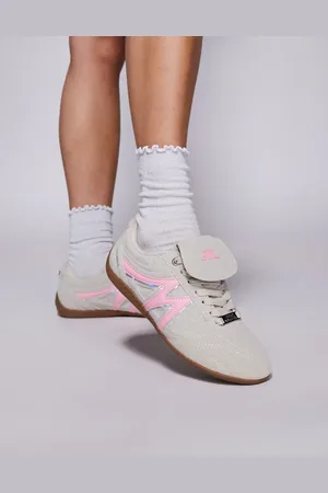 Steve Madden Freekick trainers with fold over detail in bone