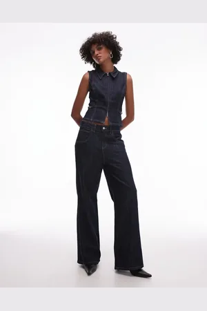 MANGO Pina slouchy straight leg jean co-ord in dark