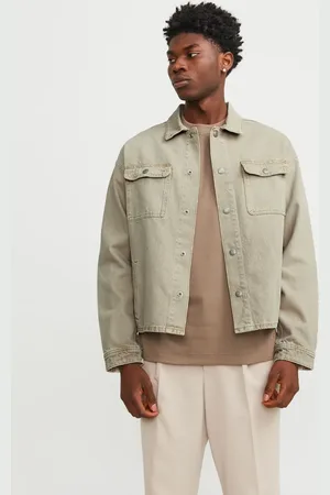 JACK & JONES Boxy denim jacket in beige