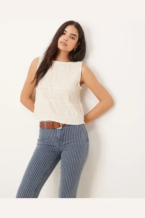 AWARE Sleeveless textured top in cream