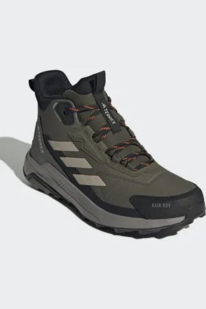 adidas Terrex anylander mid rain.rdy hiking shoes in olive strata / wonder beige /