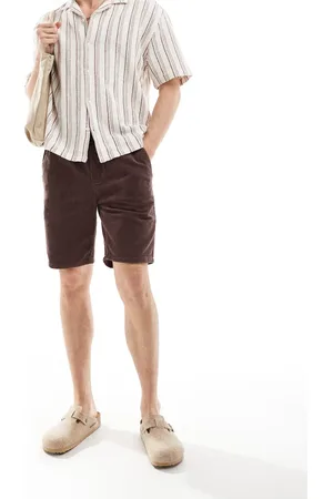 Only & Sons Pull on cord short in burgundy