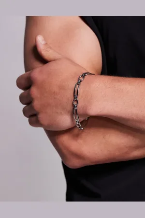 ASOS Waterproof stainless steel rectangle chain link bracelet in tone