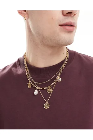 ASOS 3 pack multi pendant necklaces in tone