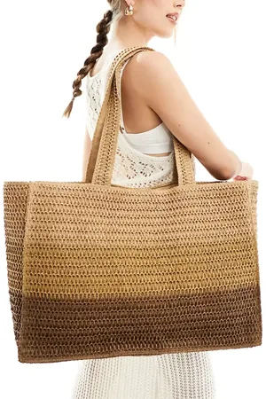 South Beach Ombre woven large shoulder tote bag in