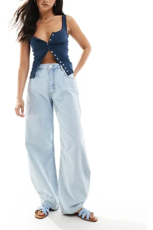 Miss Selfridge Barrel leg jean in bleach wash